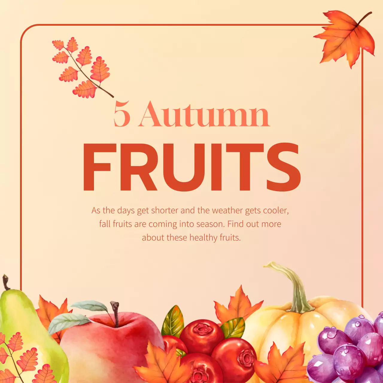 Orange Vintage Fruits Promotion Social Media Post