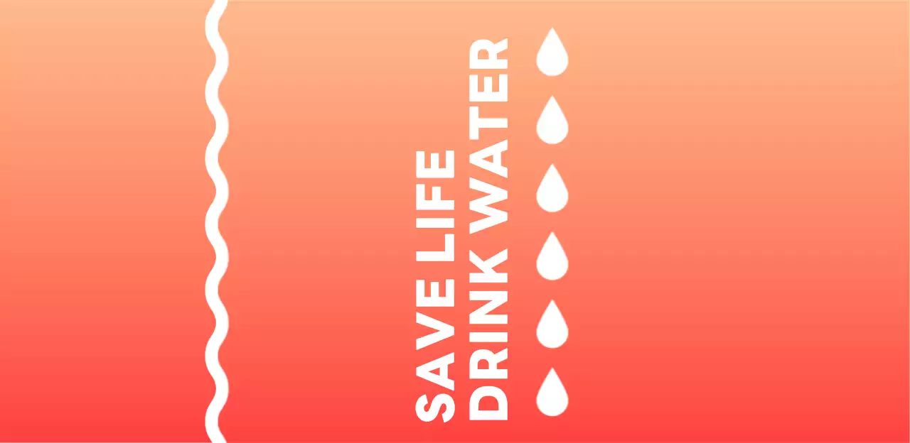 붉은색 그라데이션 배경이 인상적인 생수 라벨 디자인