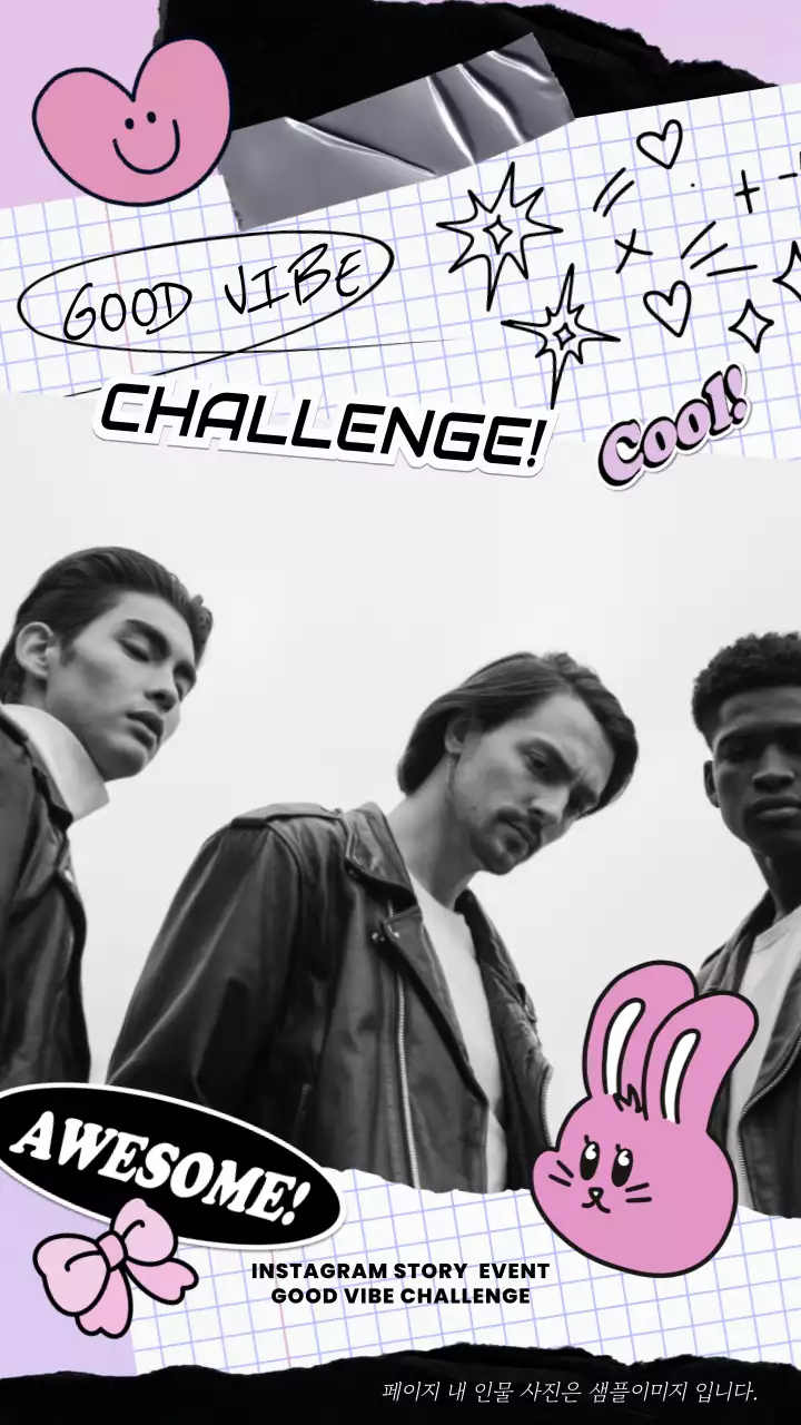 검정과 연보라색의 키치한 인스타그램 스토리 동영상