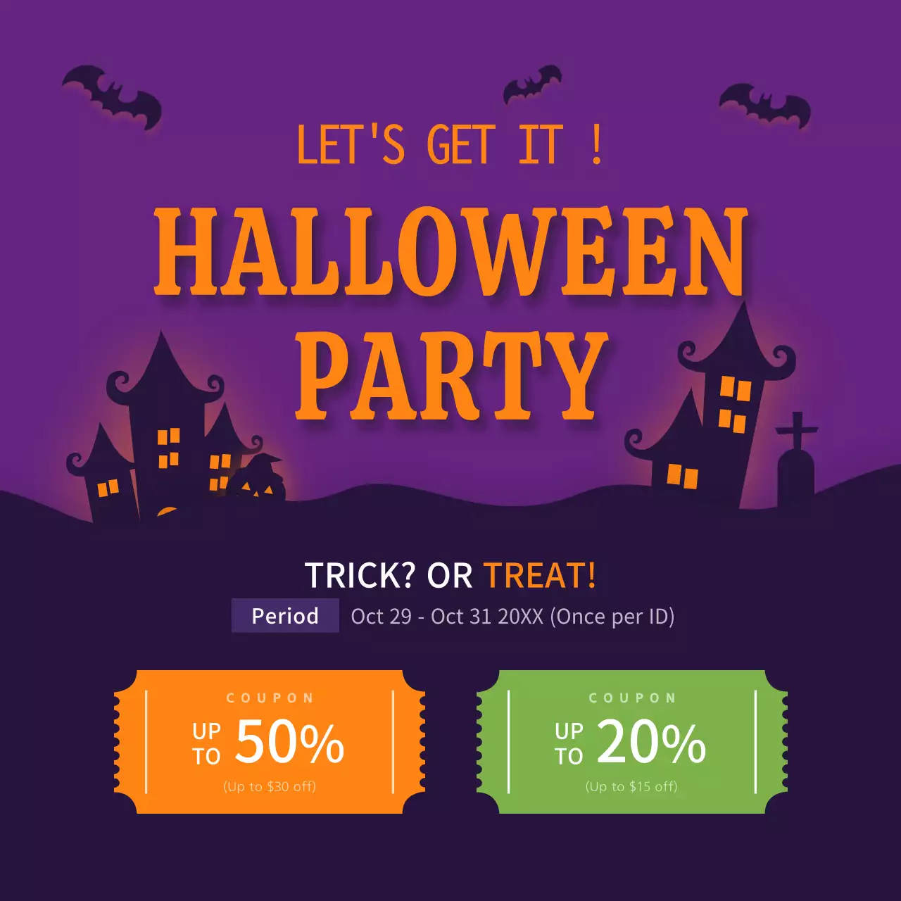 Purple Retro Halloween Promotion Instagram Post