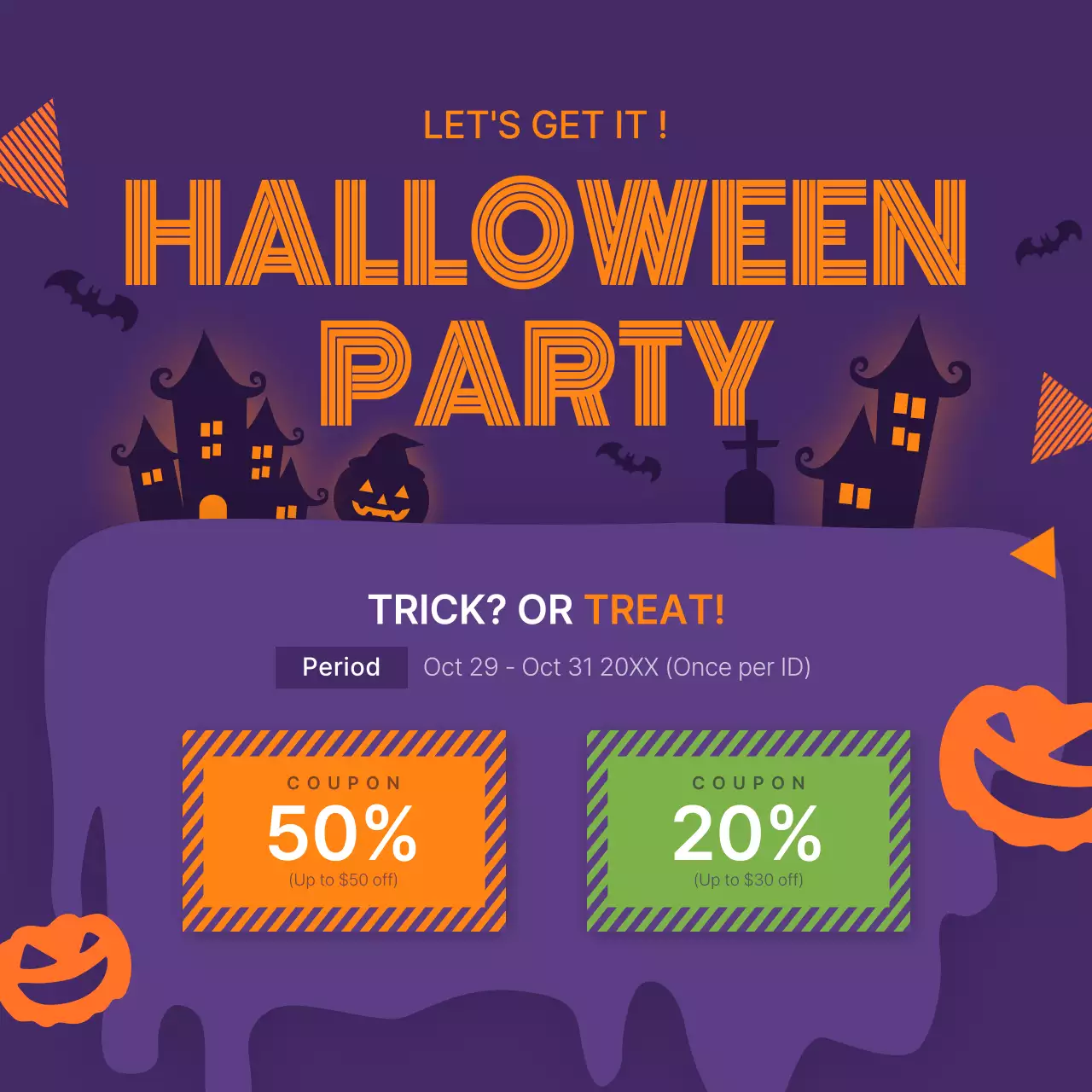 Purple Retro Halloween Promotion Instagram Post