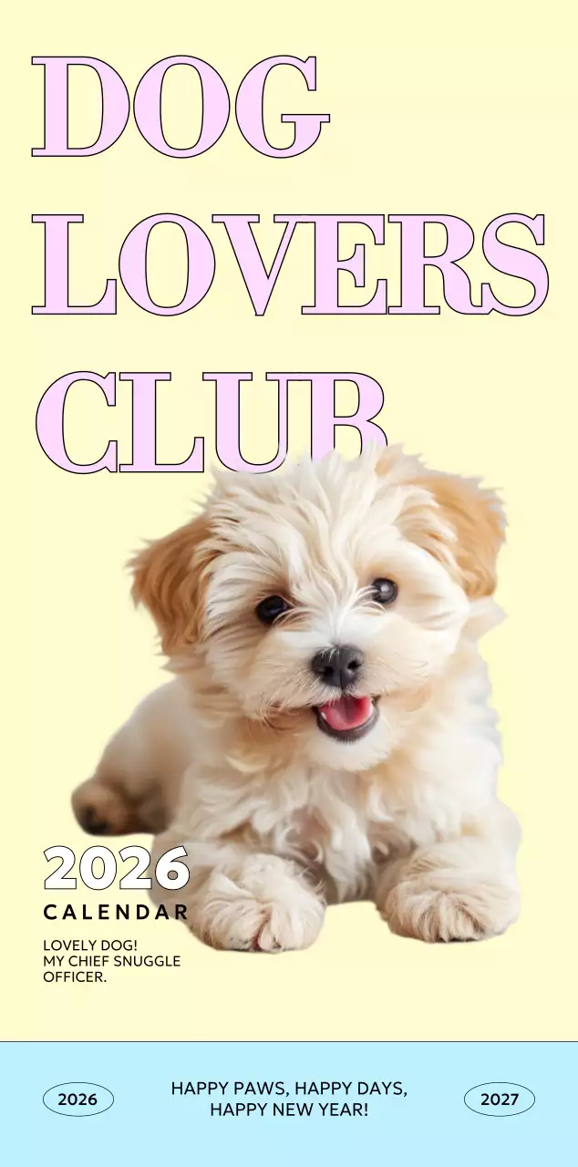 베이지 아기자기한 반려동물 캘린더
