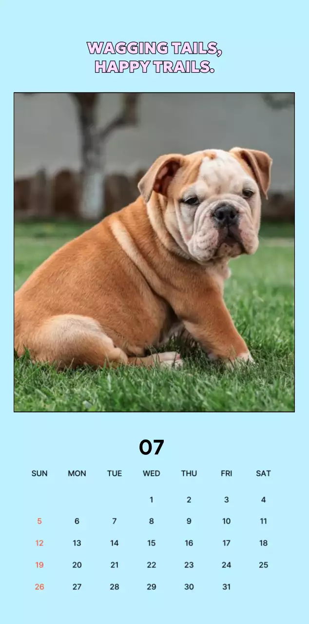 베이지 아기자기한 반려동물 캘린더