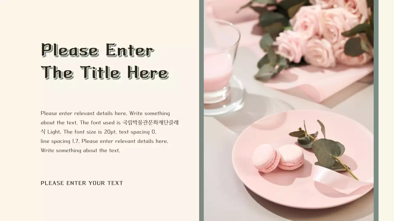 Vintage presentation in khaki and cream