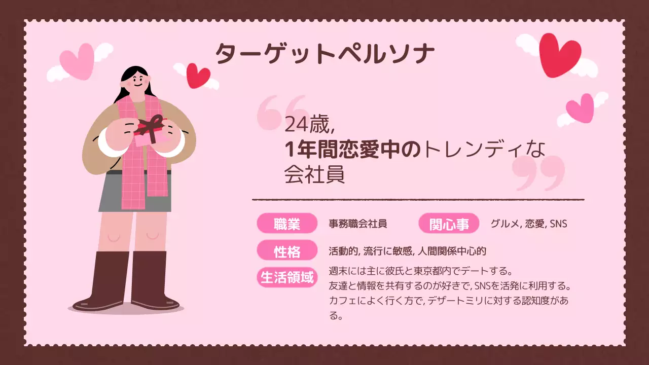 ピンク かわいい バレンタイン 企画書 プレゼンテーション