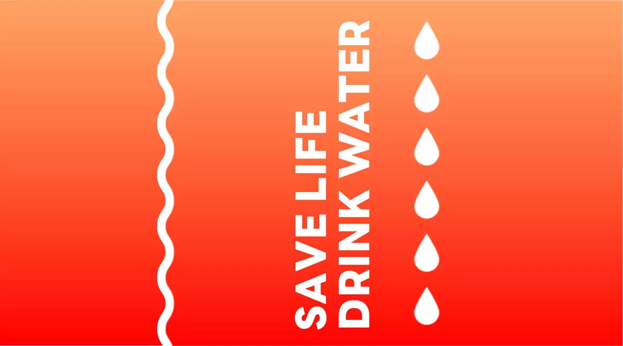 붉은색 그라데이션 배경이 인상적인 생수 라벨 디자인