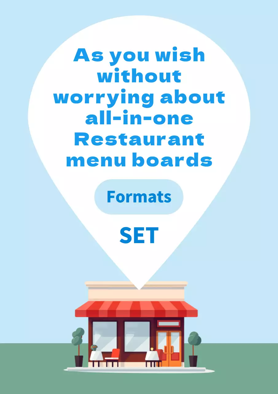 Blue Modern Restaurant Menu