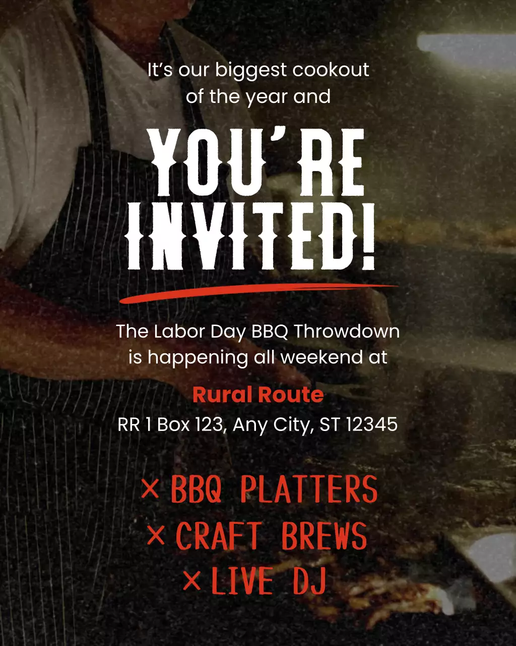 Retro BBQ event Instagram Post