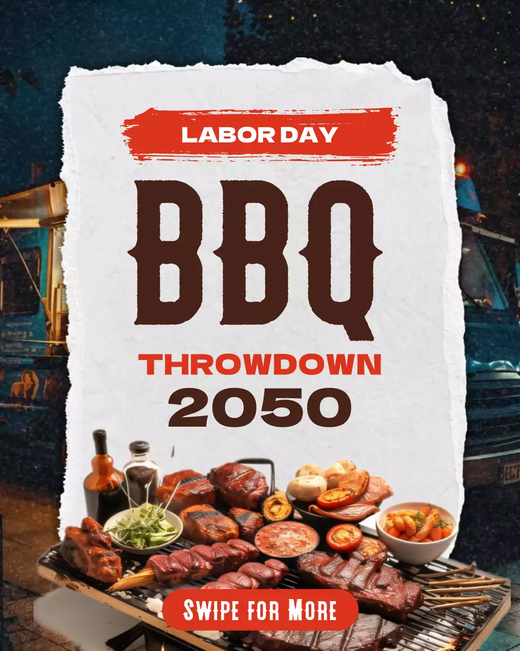 Retro BBQ event Instagram Post