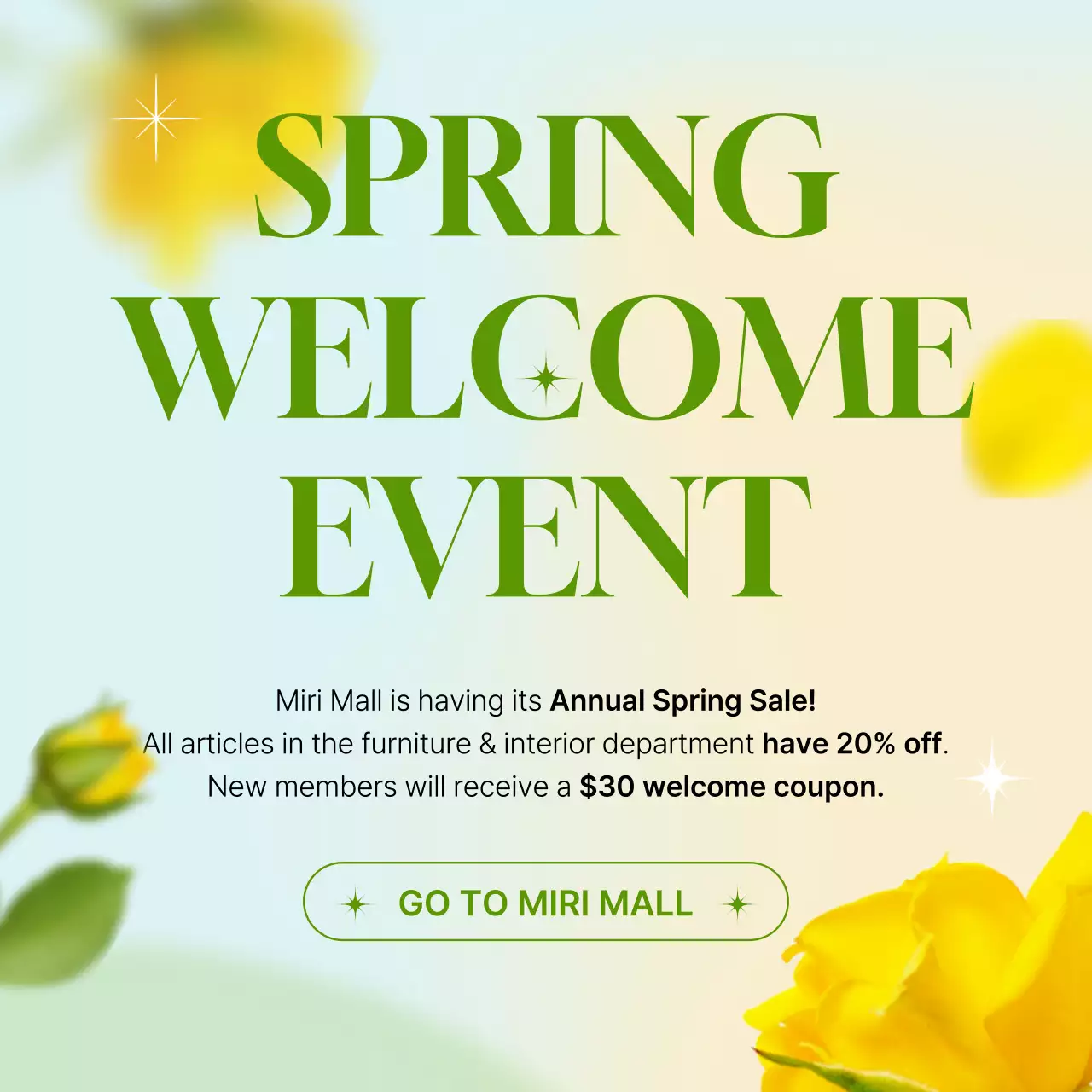Fresh green and yellow spring event