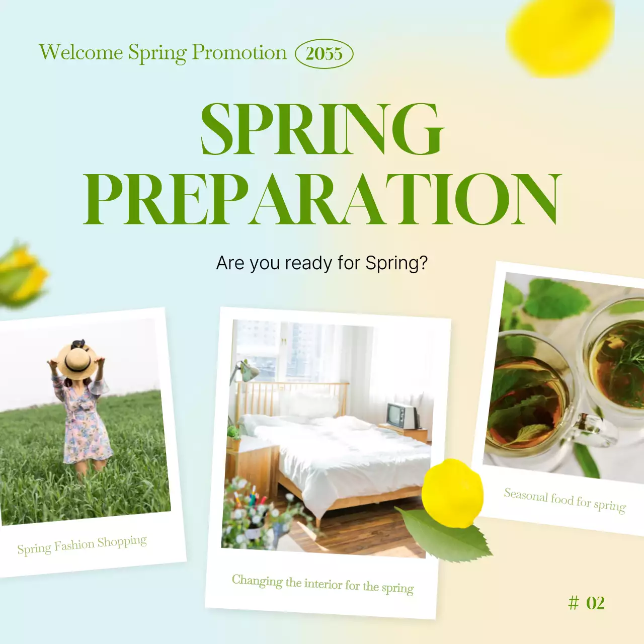 Fresh green and yellow spring event