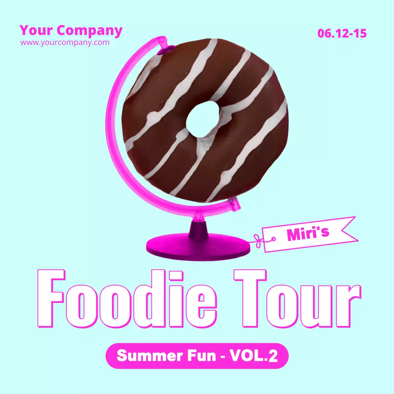 Pink Trendy Food Promotion Instagram Carousel