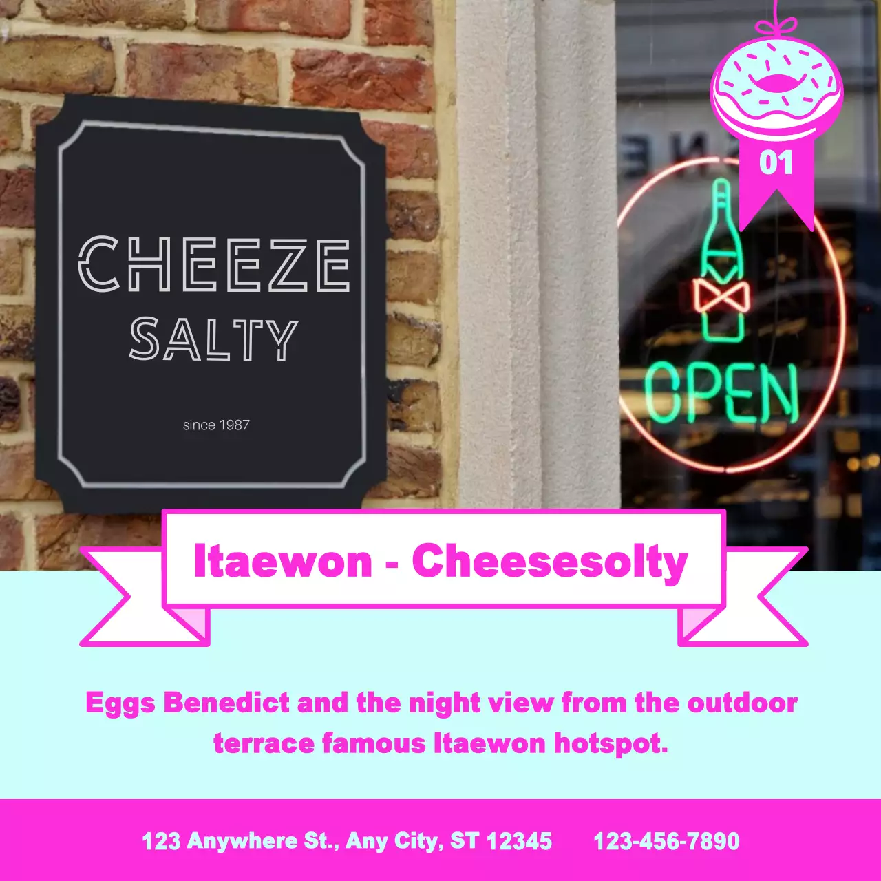 Pink Trendy Food Promotion Instagram Carousel