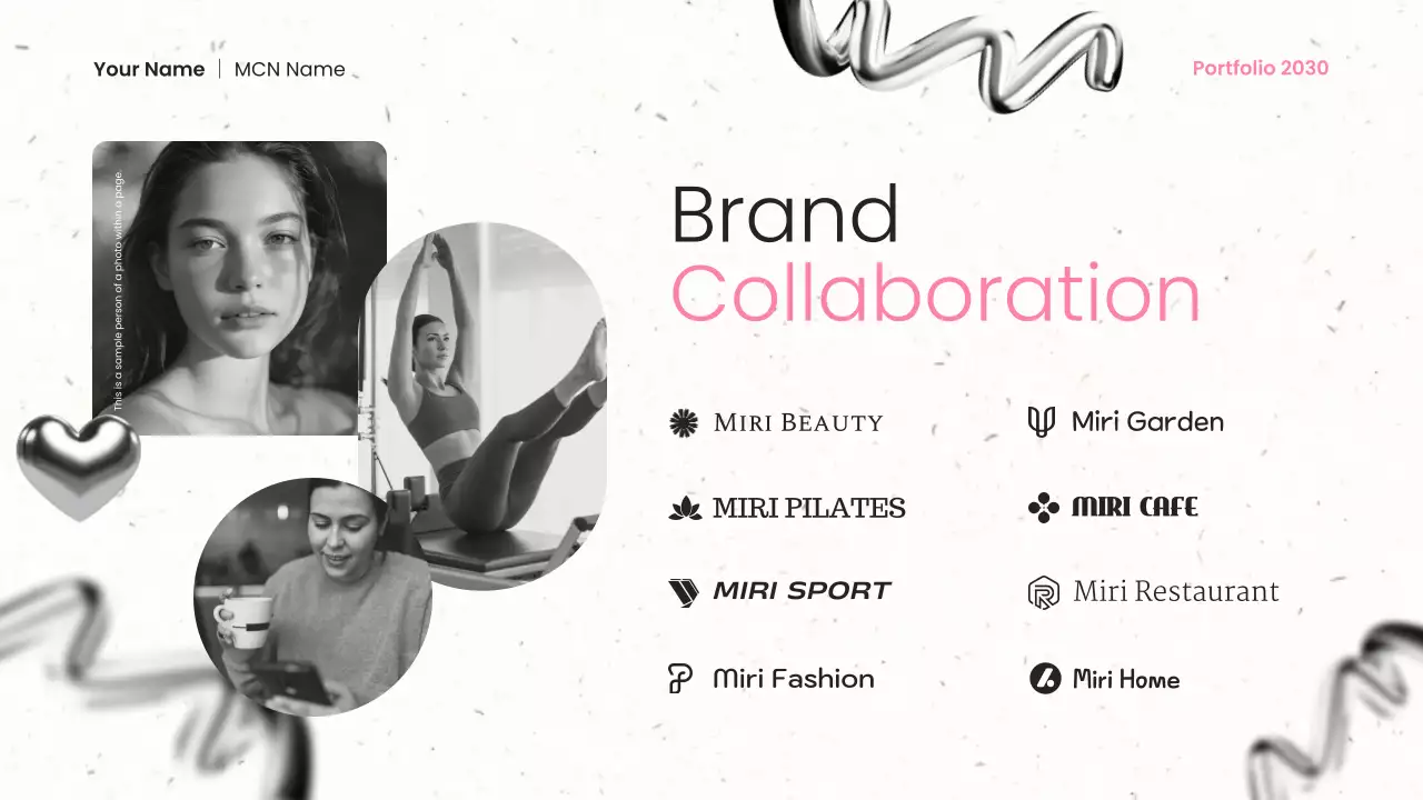 Apresentação do Portfólio do Criador de Conteúdo Moderno em Preto e Rosa