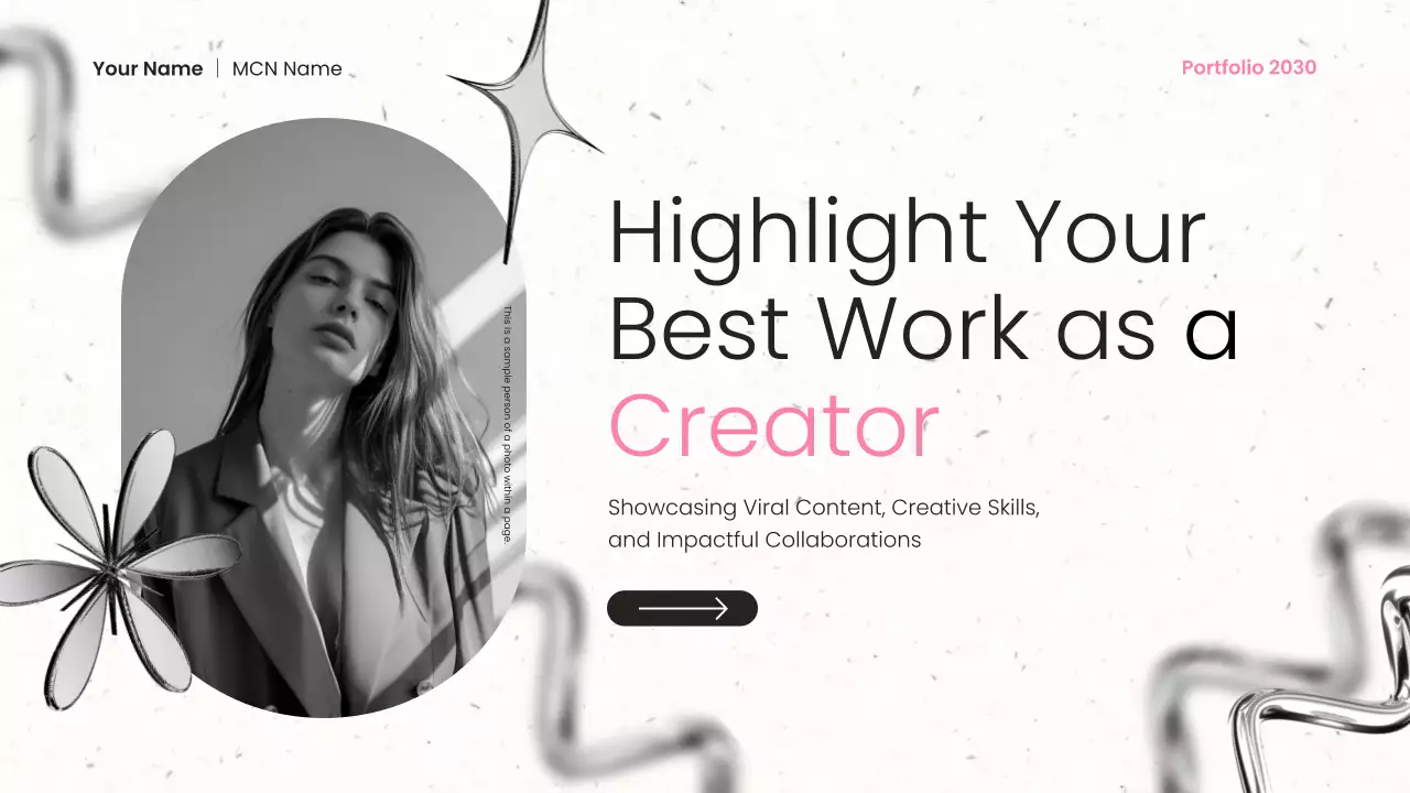 Black and Pink Modern Content Creator Portfolio Presentation