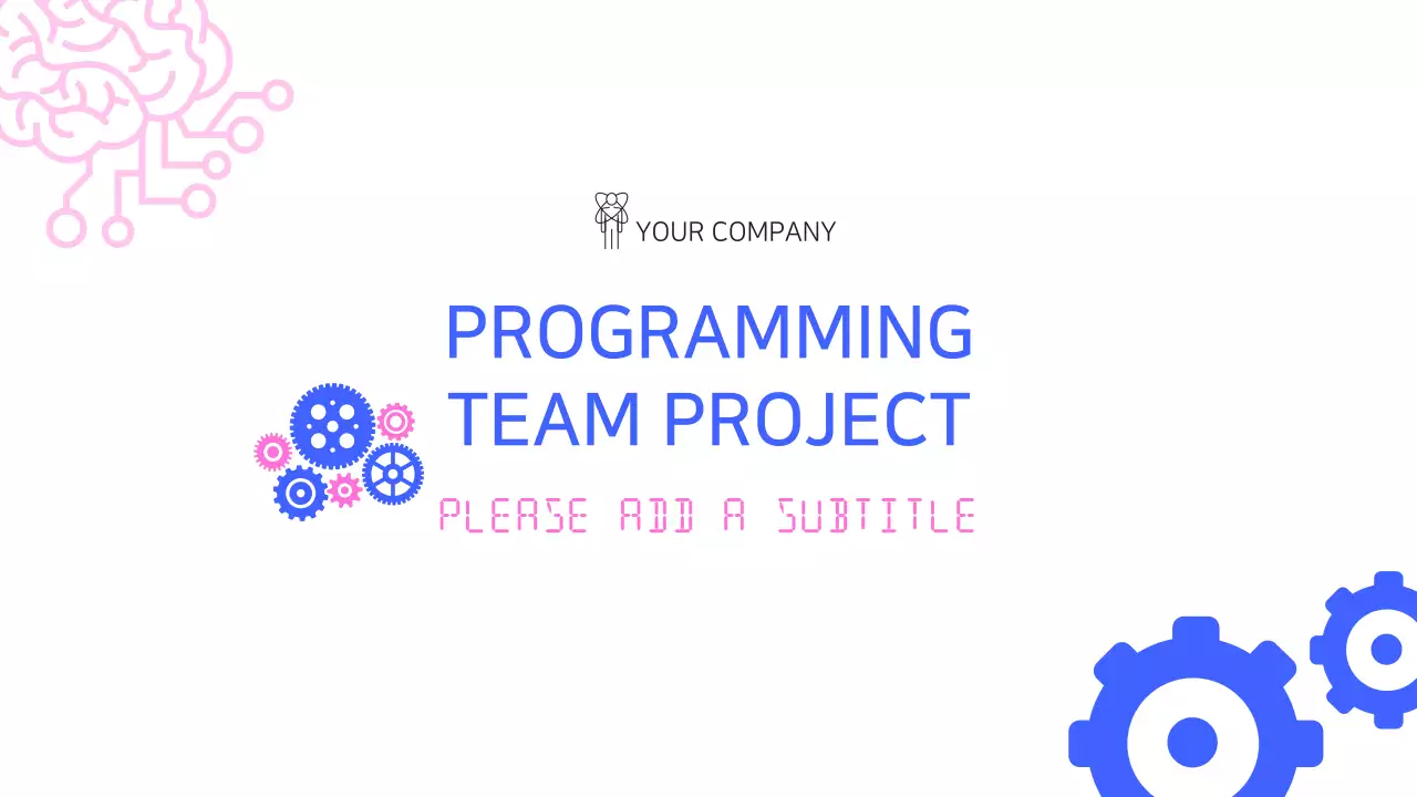 A simple blue and pink web development project brief