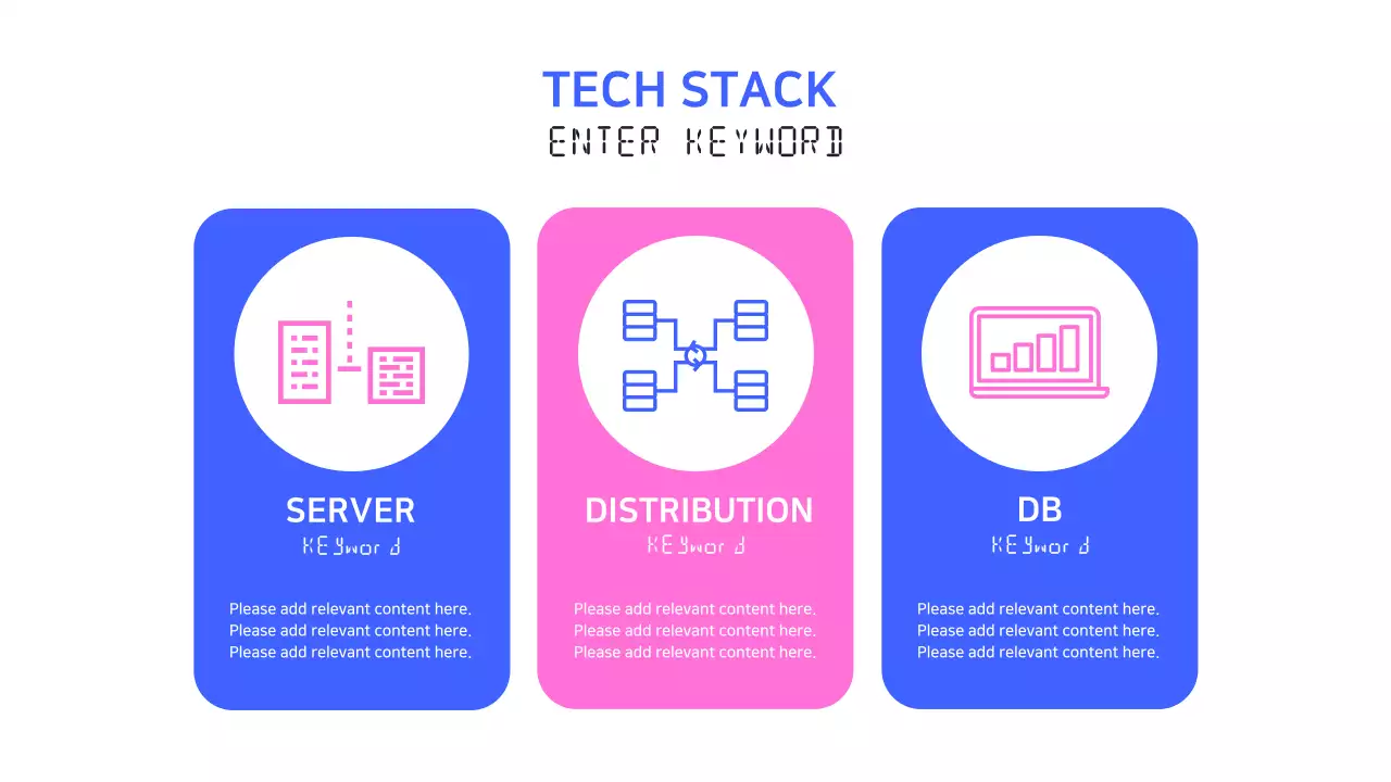 A simple blue and pink web development project brief