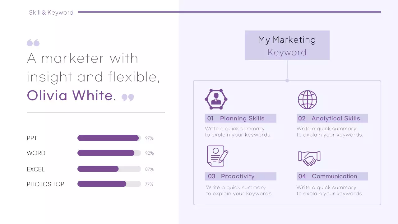 A clean marketing design portfolio