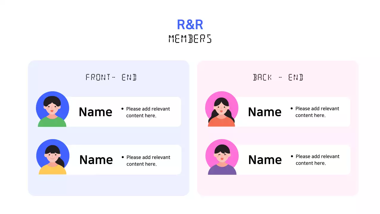 A simple blue and pink web development project brief