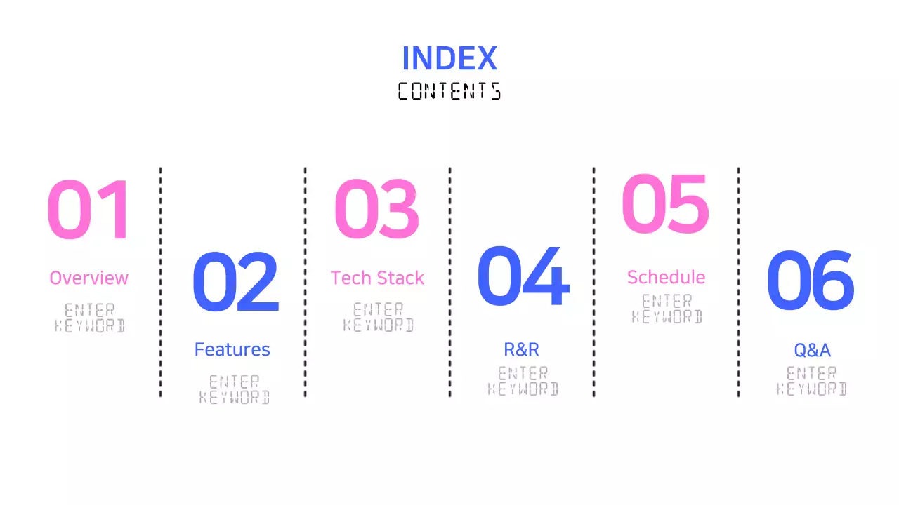 A simple blue and pink web development project brief