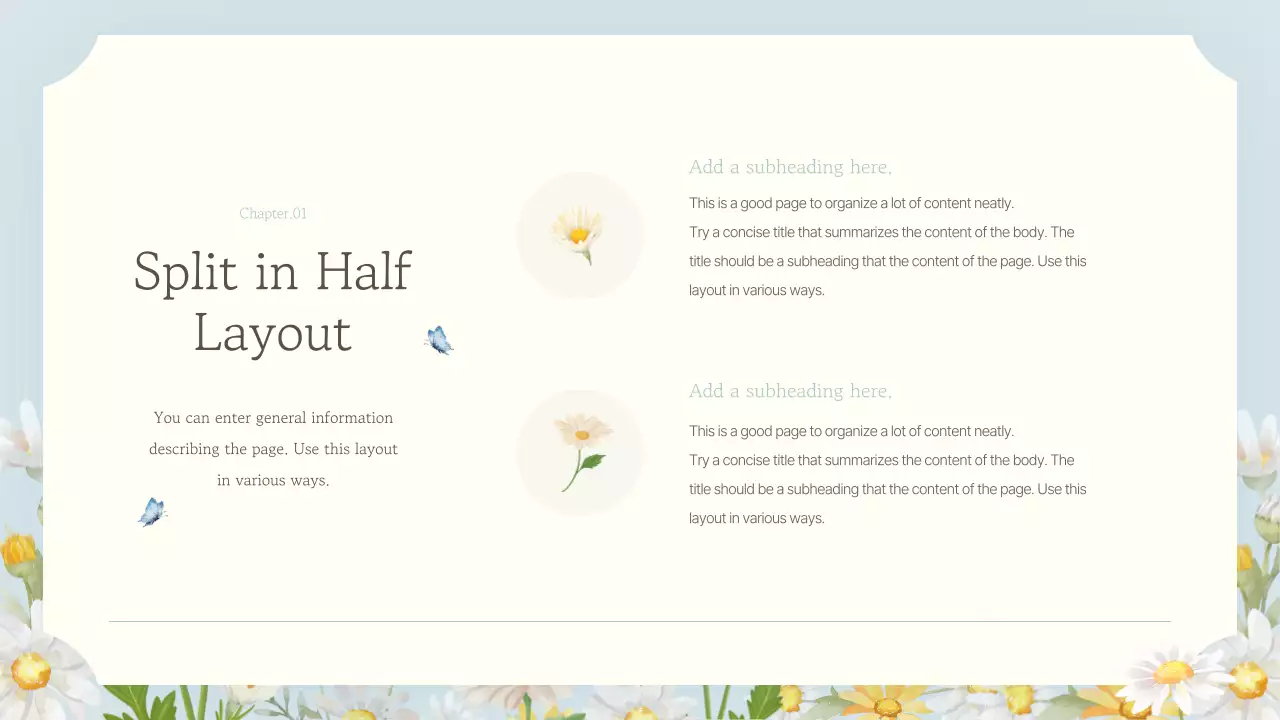 베이지색 꽃 템플릿 프레젠테이션