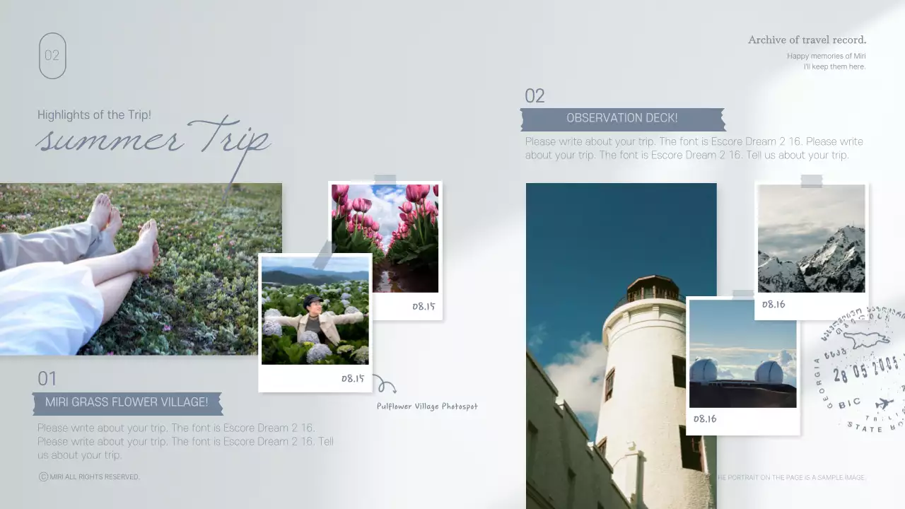 베이지 미니멀 여행 일기 프레젠테이션