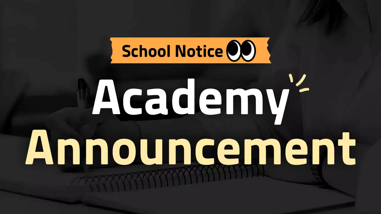 Orange Simple School Announcement Presentation