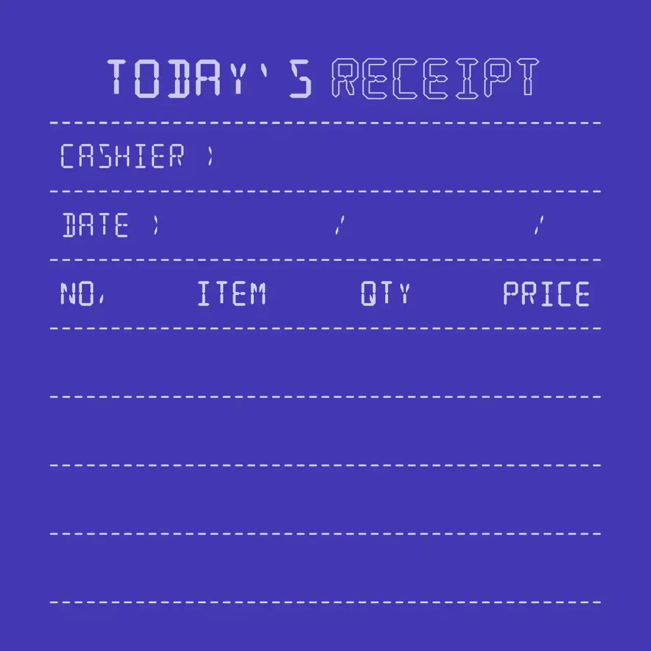 남색과 연보라색의 심플한 영수증 컨셉 패턴
