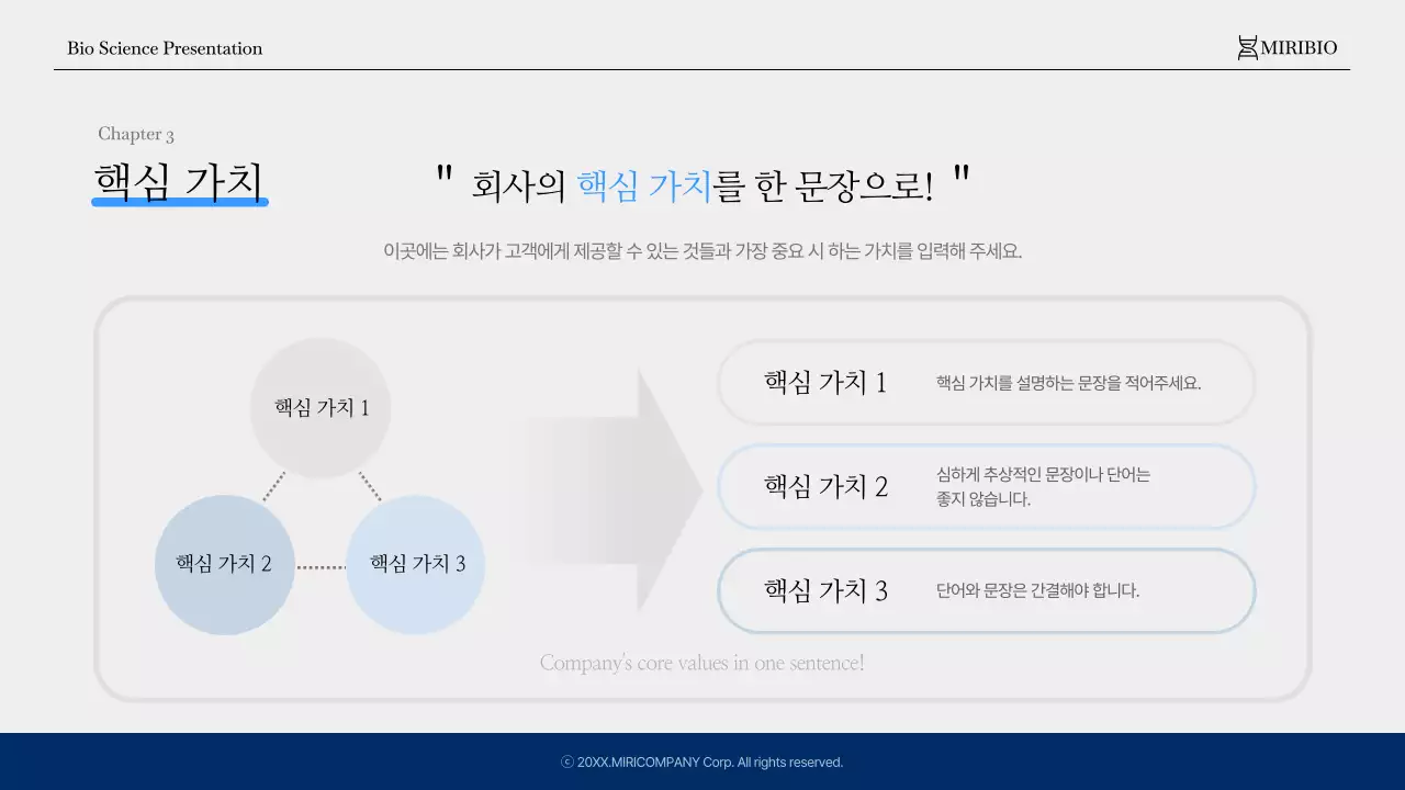 남색과 파랑의 모던한 의료 제약 회사소개서