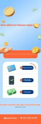 Promozione del mercato tradizionale pulito azzurro cielo