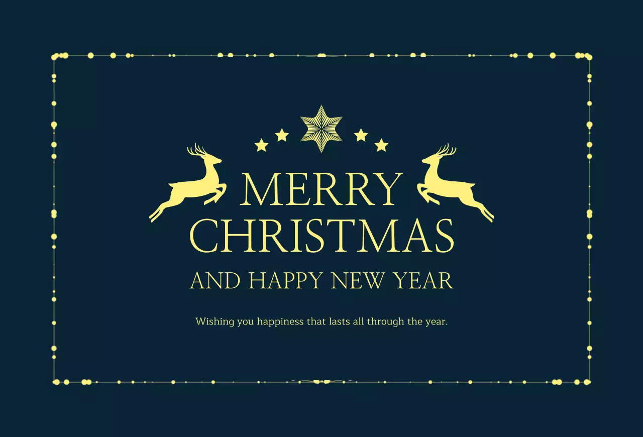 Kartu Natal Klasik Biru Laut