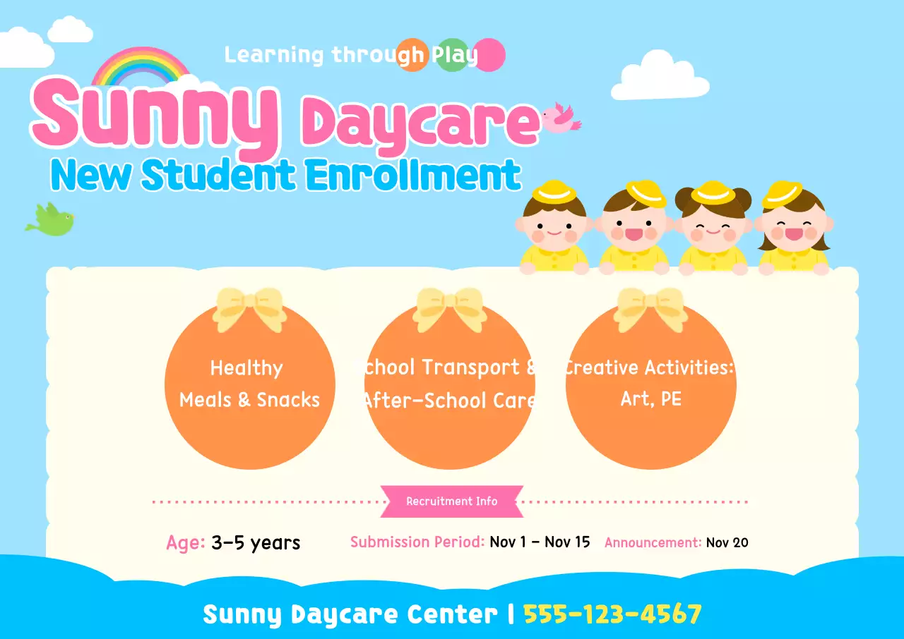 Recrutamento para a Creche Sky Blue Baby