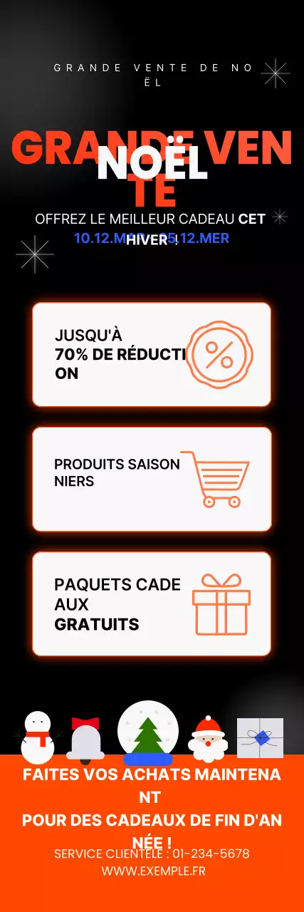 Soldes de Noël modernes noirs