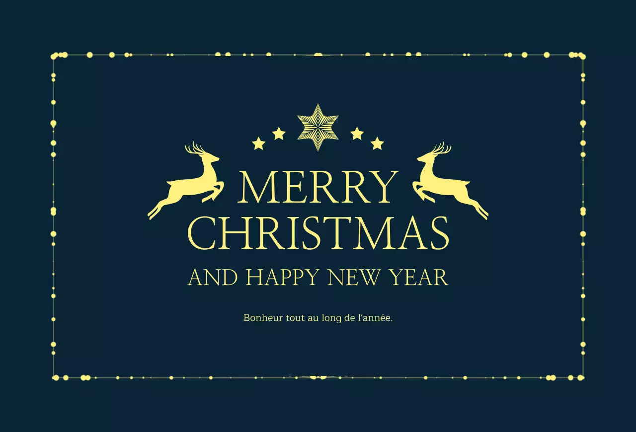 Carte de Noël classique bleu marine