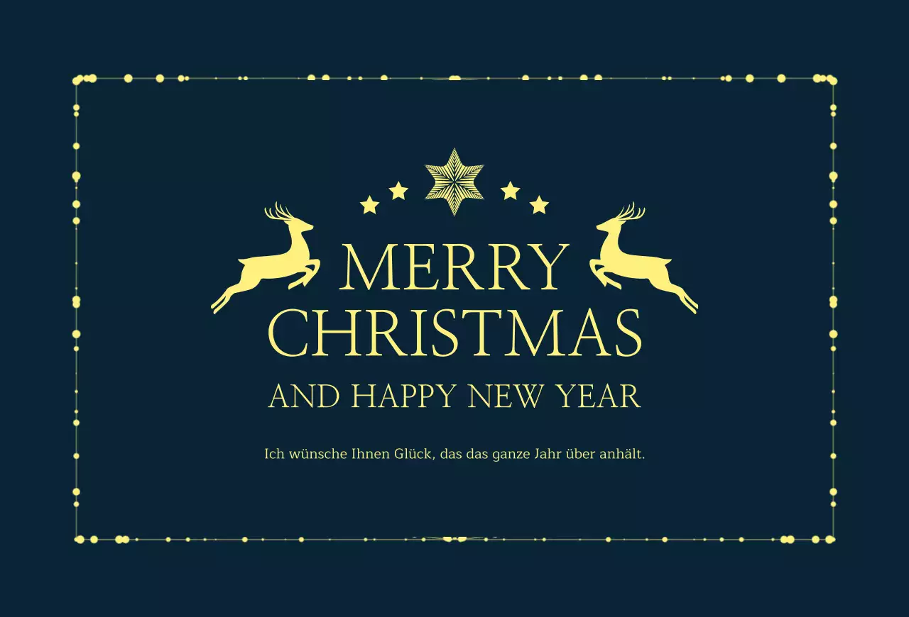 Klassische Weihnachtskarte in Marineblau