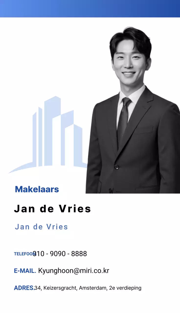 Blauw schoon visitekaartje