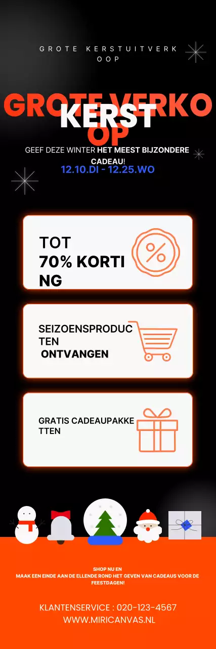 Zwarte moderne kerstuitverkoop