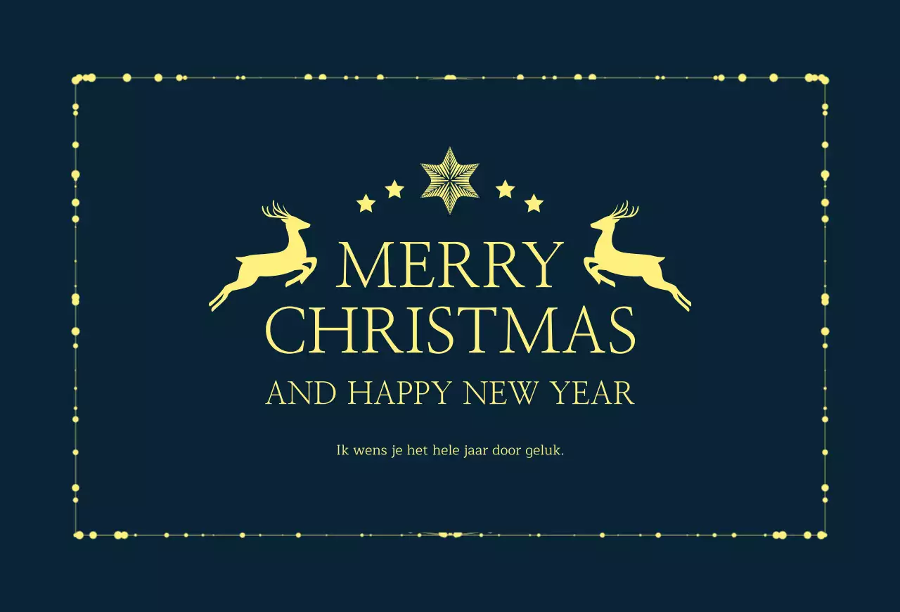 Marineblauwe klassieke kerstkaart