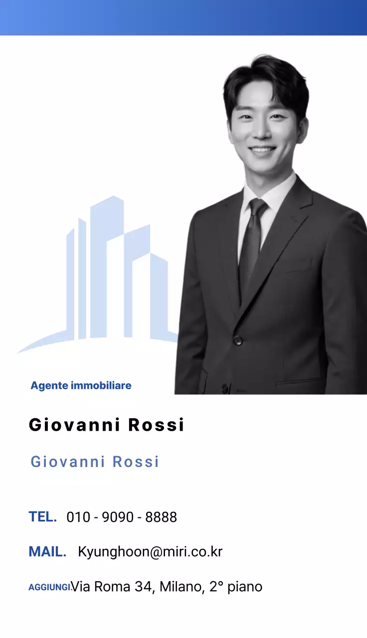 Biglietto da visita blu pulito