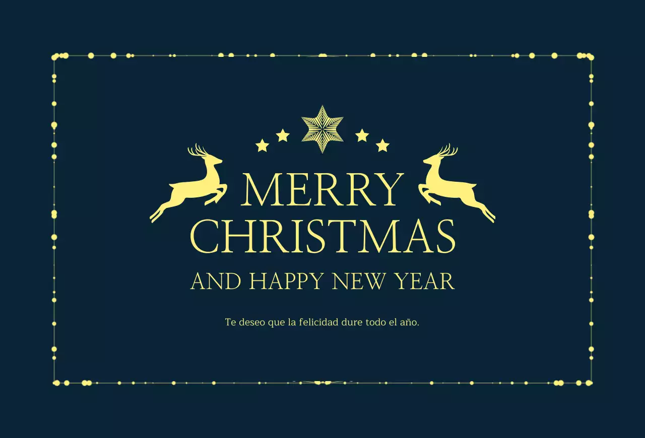 Tarjeta navideña clásica azul marino