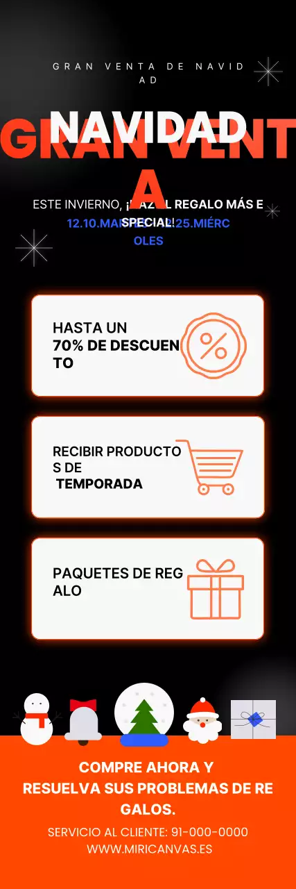 Rebajas navideñas modernas en negro