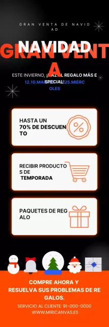 Rebajas navideñas modernas en negro