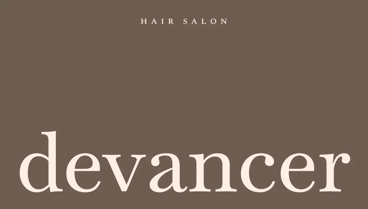 갈색과 연한핑크색의 미용실 컨셉의 고급스러운 디자인