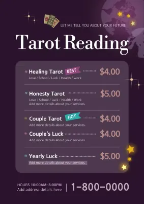 Purple Aesthetic Tarot Promotion Poster