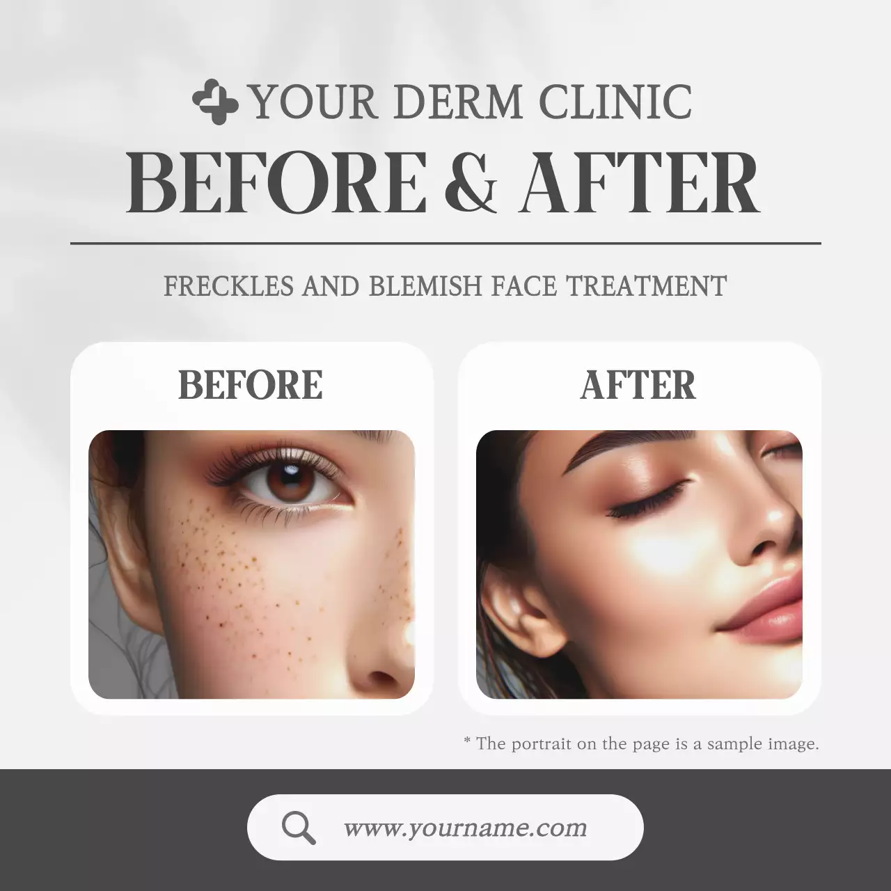 Grey Modern Skincare Promotion Social Media Post