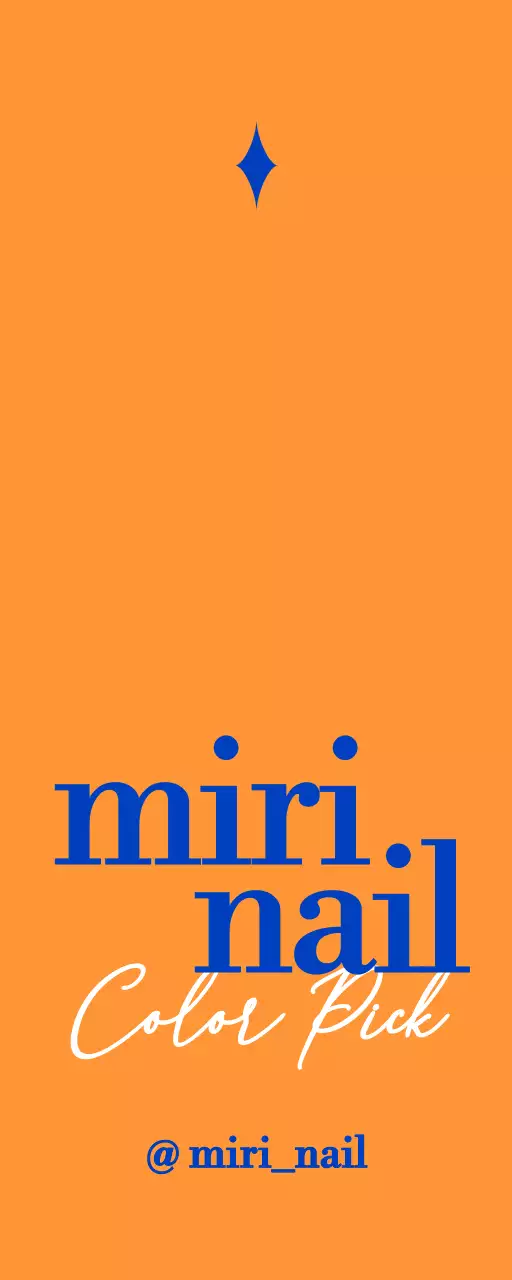 파란색과 주황색의 텍스트로 이루어진 깔끔한 네일아트 샵 홍보용