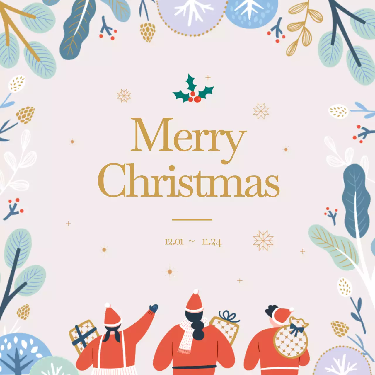 Beige Traditional Christmas Invitation Social Media Post