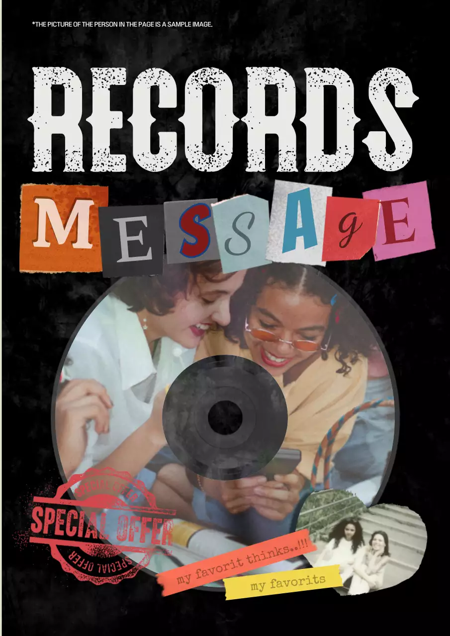 검정 레트로 음악 광고