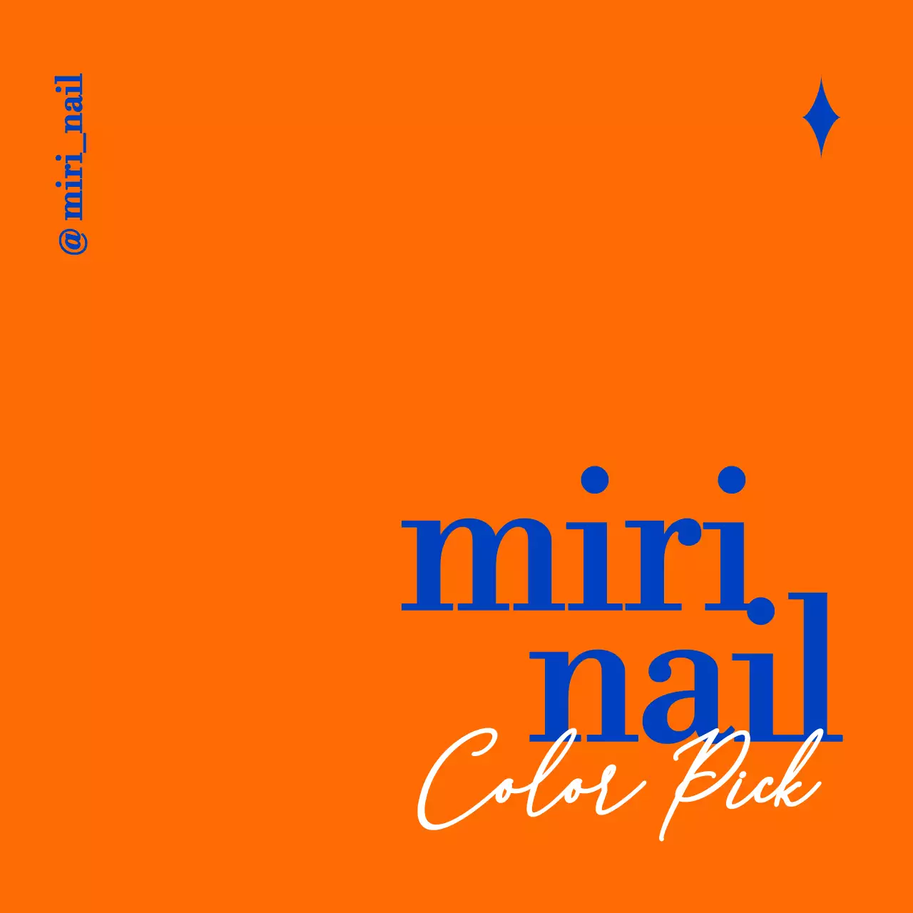 파란색과 주황색의 텍스트로 이루어진 깔끔한 네일아트 샵 홍보용