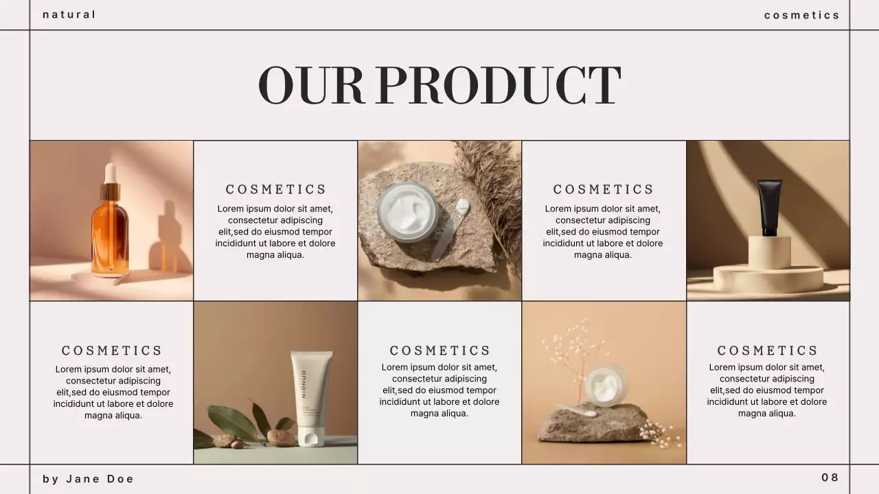 Beige Elegant Cosmetics Portfolio Presentation